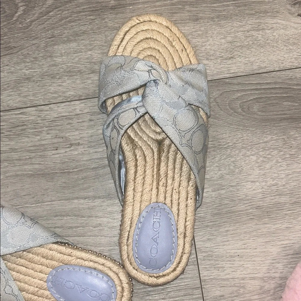 NWT Coach Charli Espadrille Sandals Light Blue Size 6.5